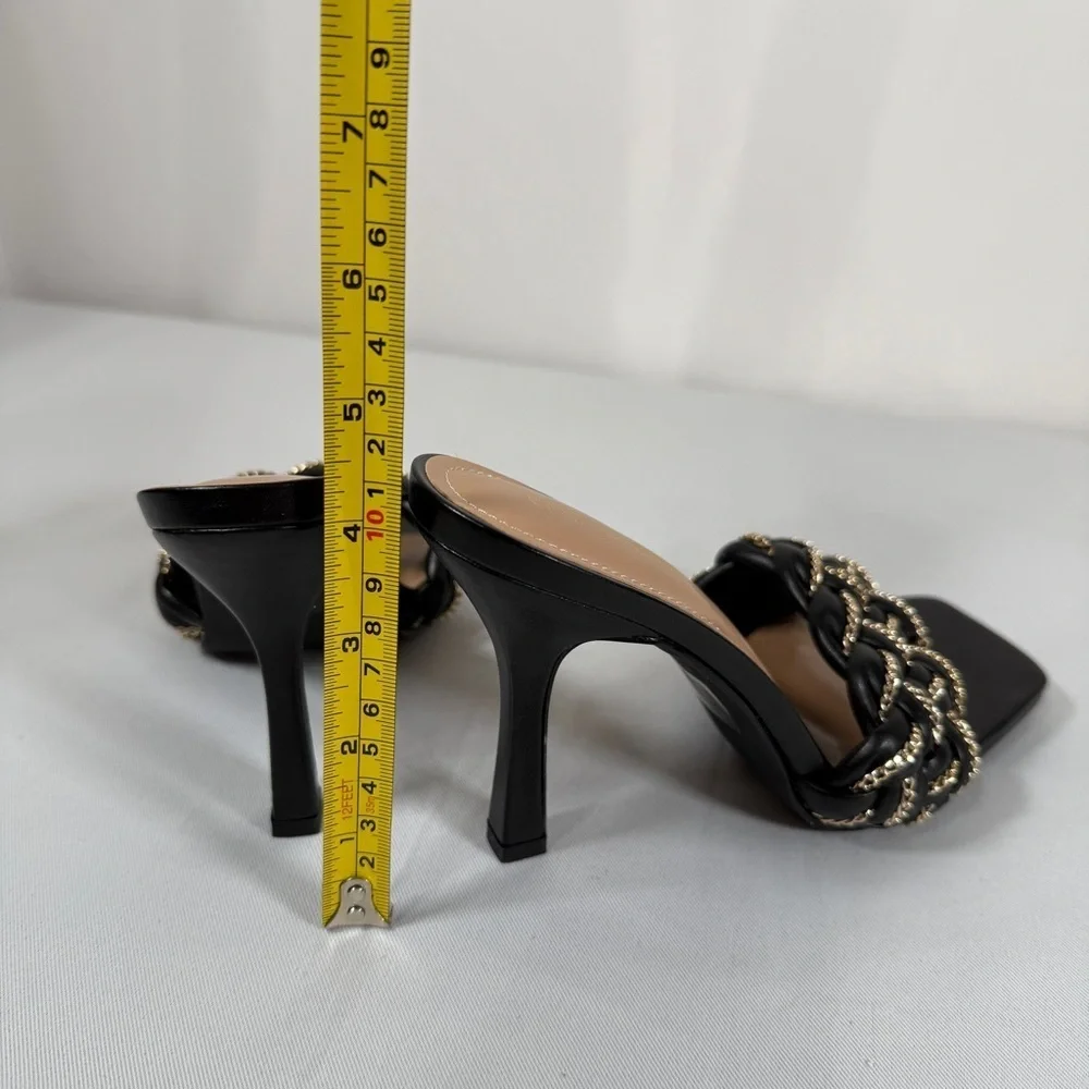 Fashion Nova Black Braided Heels